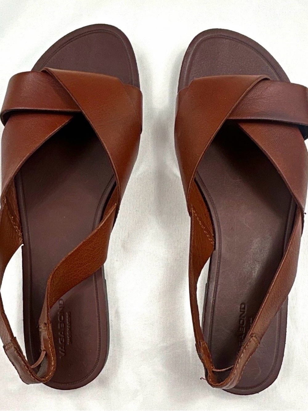 Vagabond Shoemakers Tia 2.0 Cognac Brown Leather Sandal EU 40 US 10